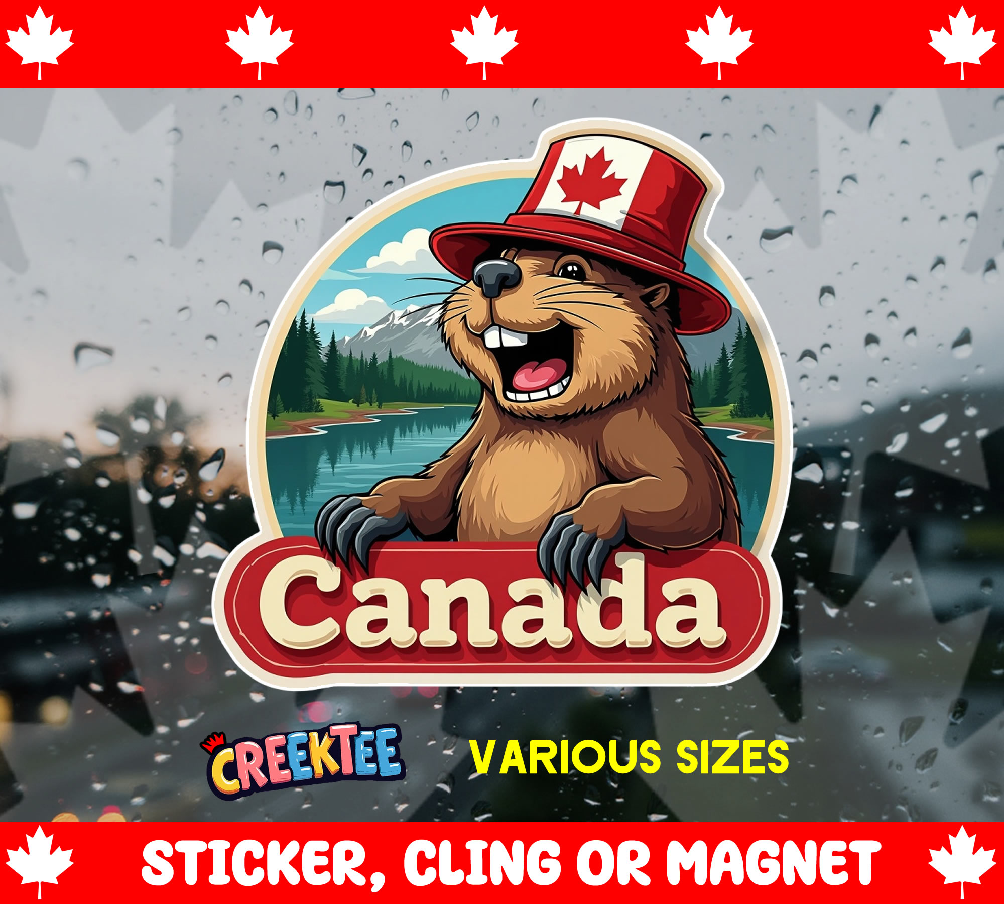 Canada Die Cut Vinyl Sticker Window Cling or Magnet with Laminate Coating in Various Sizes