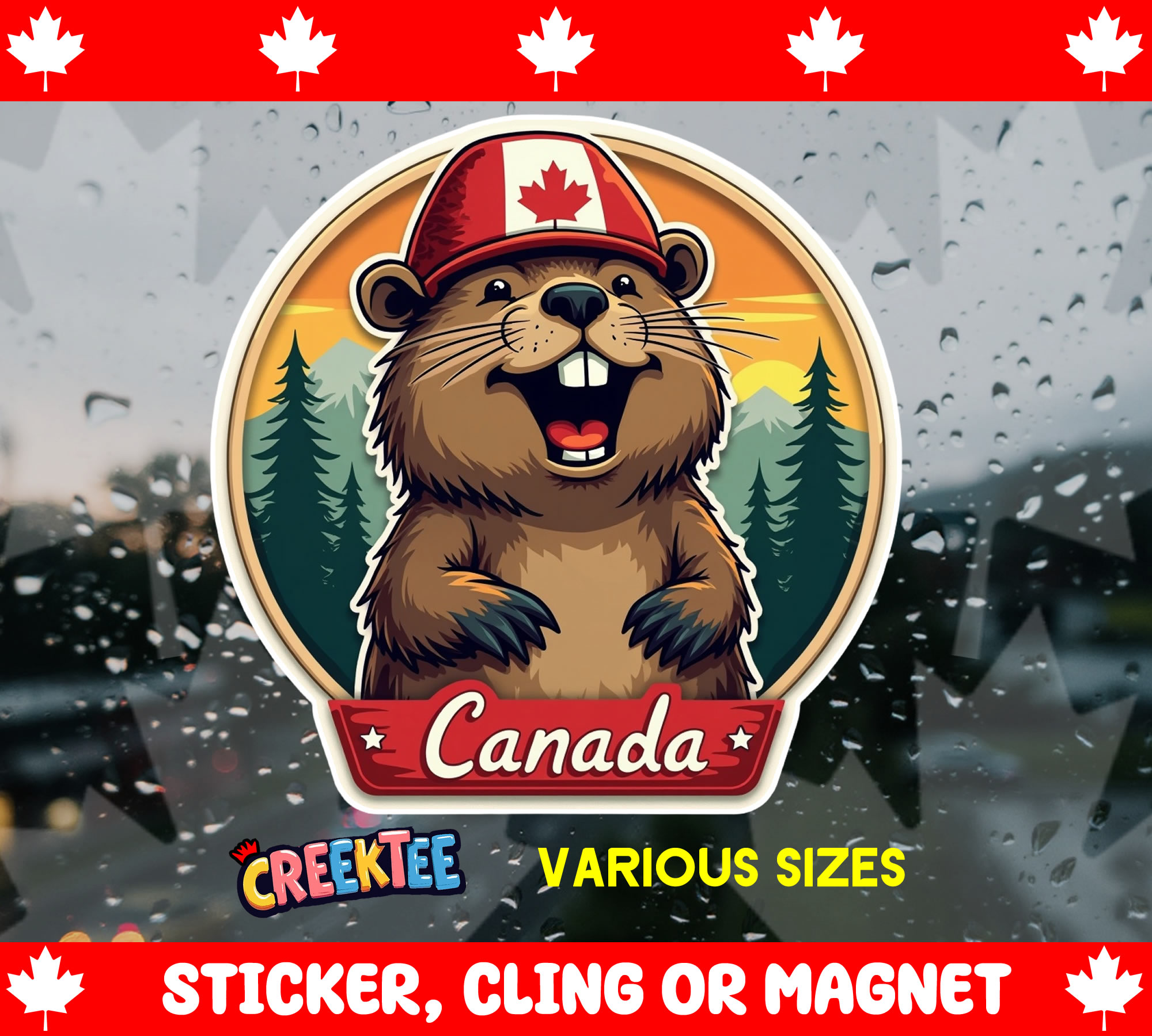 Canada Die Cut Vinyl Sticker Window Cling or Magnet with Laminate Coating in Various Sizes