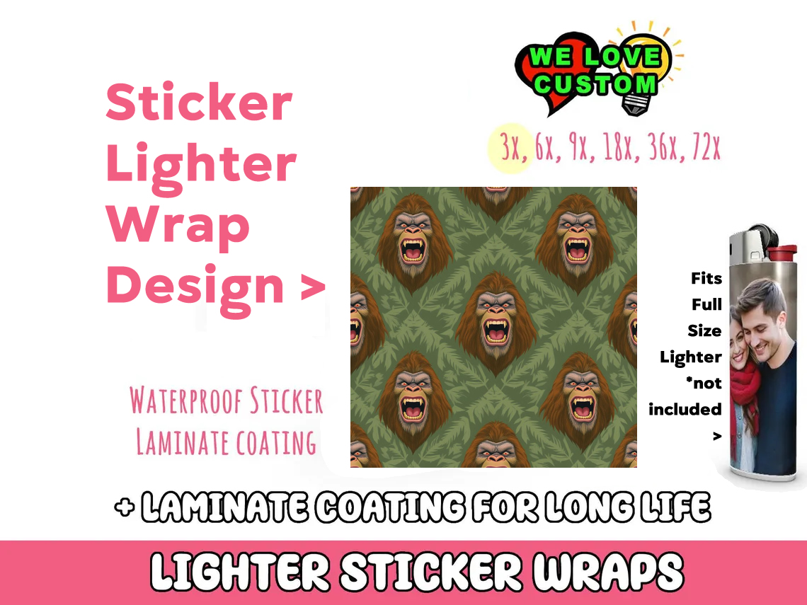 Ape Lighter Wraps Your Custom Photo or Text