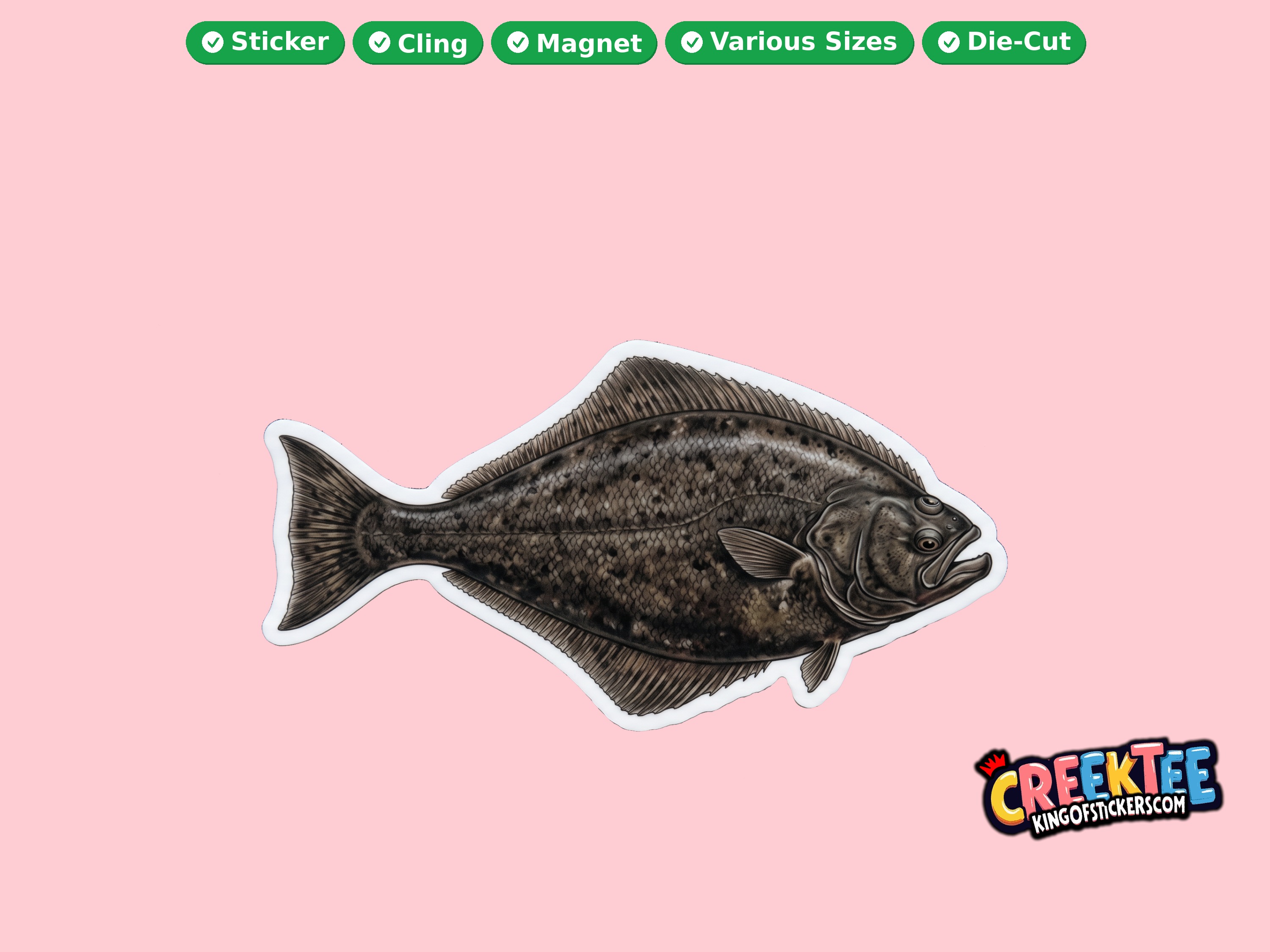 Fish Vinyl Bumper Sticker  Window Cling or Magnet in UV Laminate Coating and Various Sizes